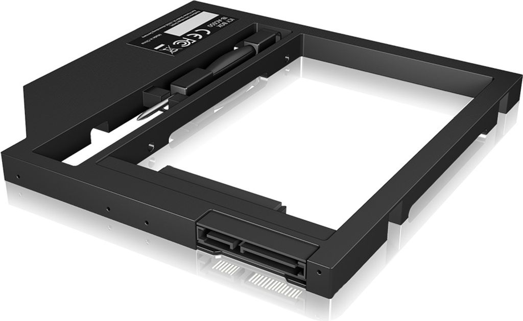 ICY BOX IB-AC649 Notebookadapter fuer 6,35 cm 2.5" HDD/SSD mit Bauhoehe 7-9 cm in einem 9-9,5 mm DVD-Schacht (60095)