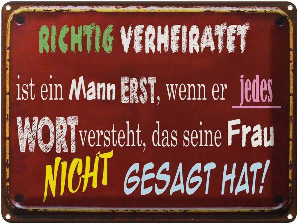 vianmo Blechschild 30x40 cm Achtung Verheiratet ist Mann Spruch Zitat