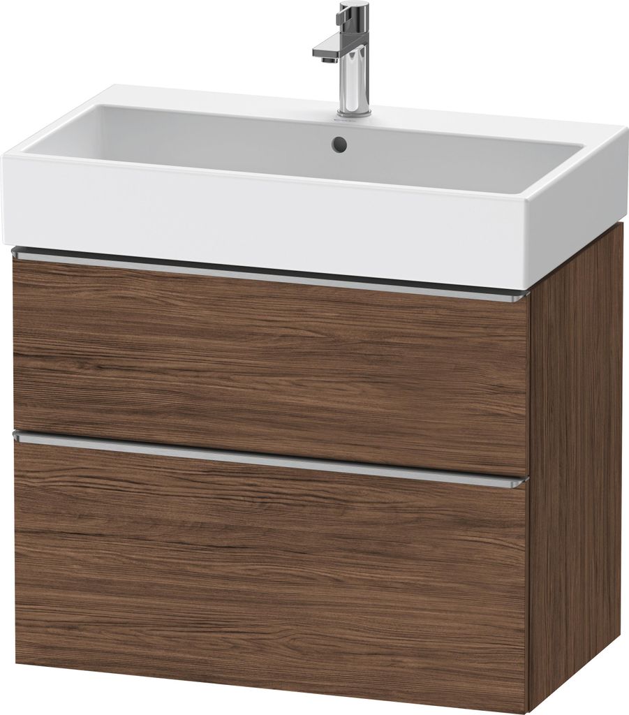 Duravit D-Neo Waschtischunterbau wandhängend,784x625x442mm, 1 Auszug, 1 Schubkasten, mit Griff Edelstahl gebürstet, DE4373070210000