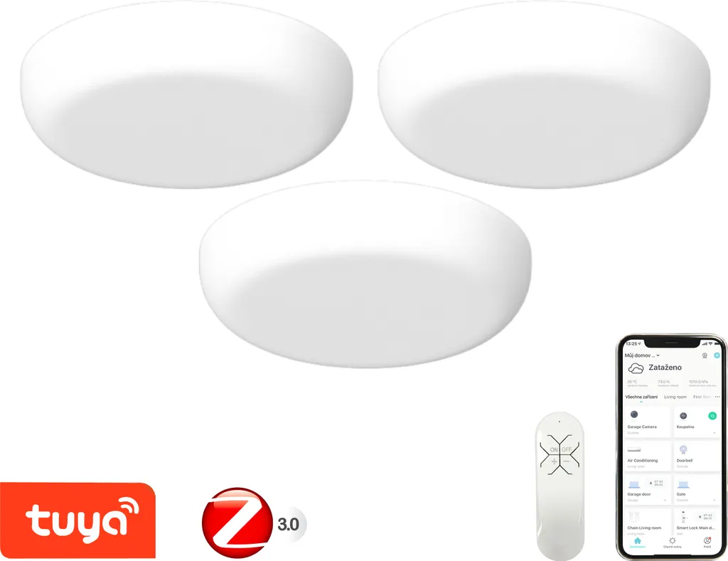 Pack 3 plafonniers intelligents Zigbee 18 cm pour un éclairage connecté