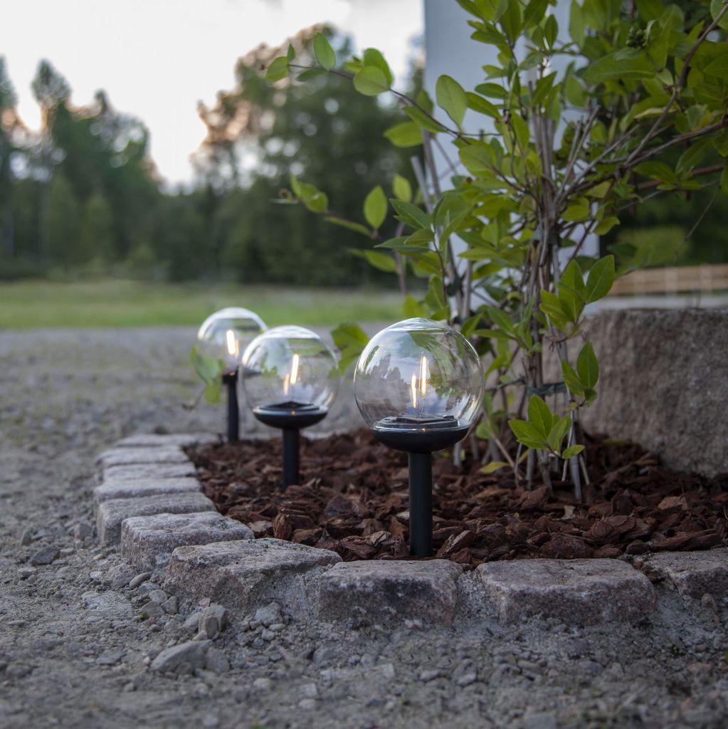 Zestaw 3 lamp ogrodowych Led solarnych GLOBE Zdjęcie produktu 