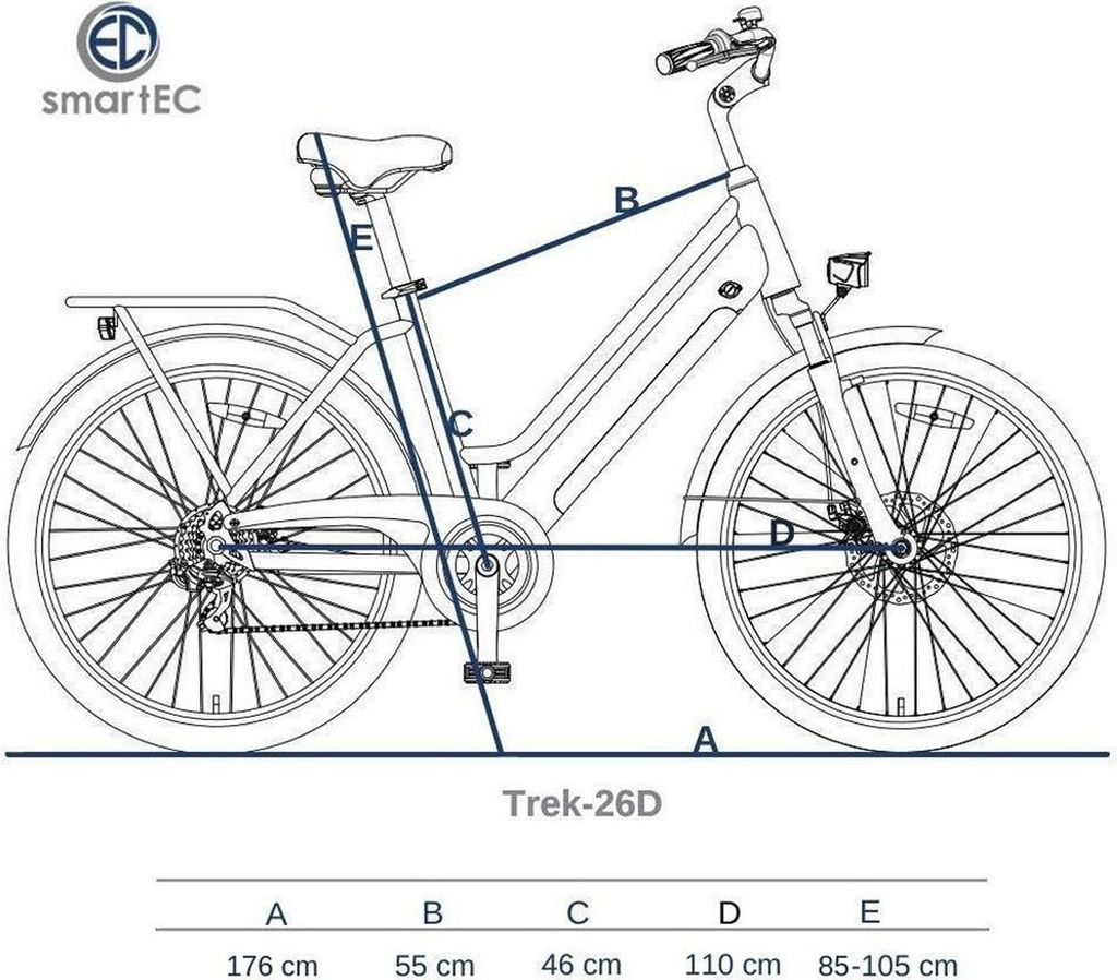 smartEC Trek-26D Trekking Pedelec/E-Bike 26 Zoll Produktbild 2