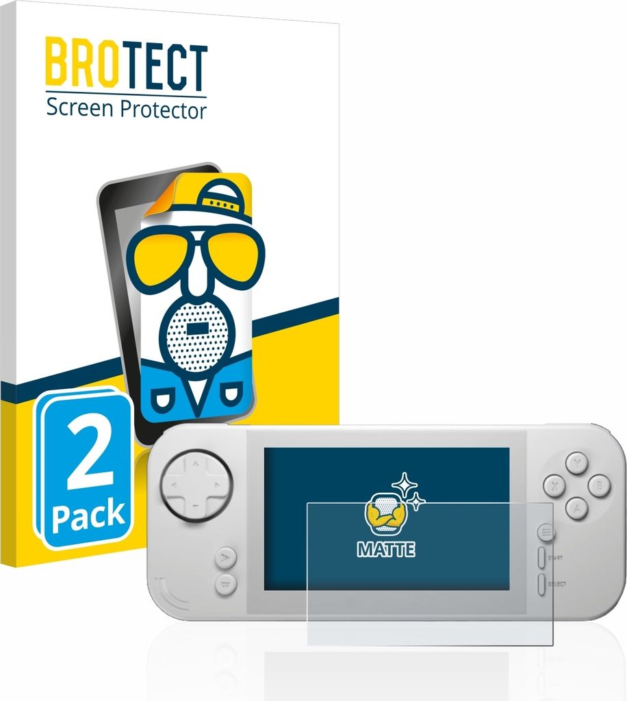 2x BROTECT Schutzfolie für Blaze Evercade EXP Displayschutz Displayschutzfolie Folie Matt Entspiegelungsfolie