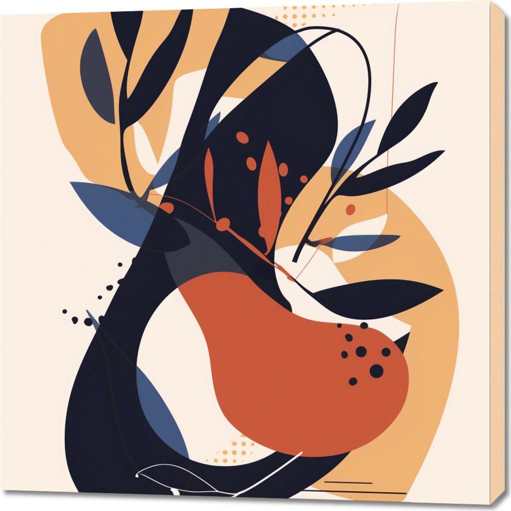 Bild 90x90cm Abstrakte Botanik in Bewegung