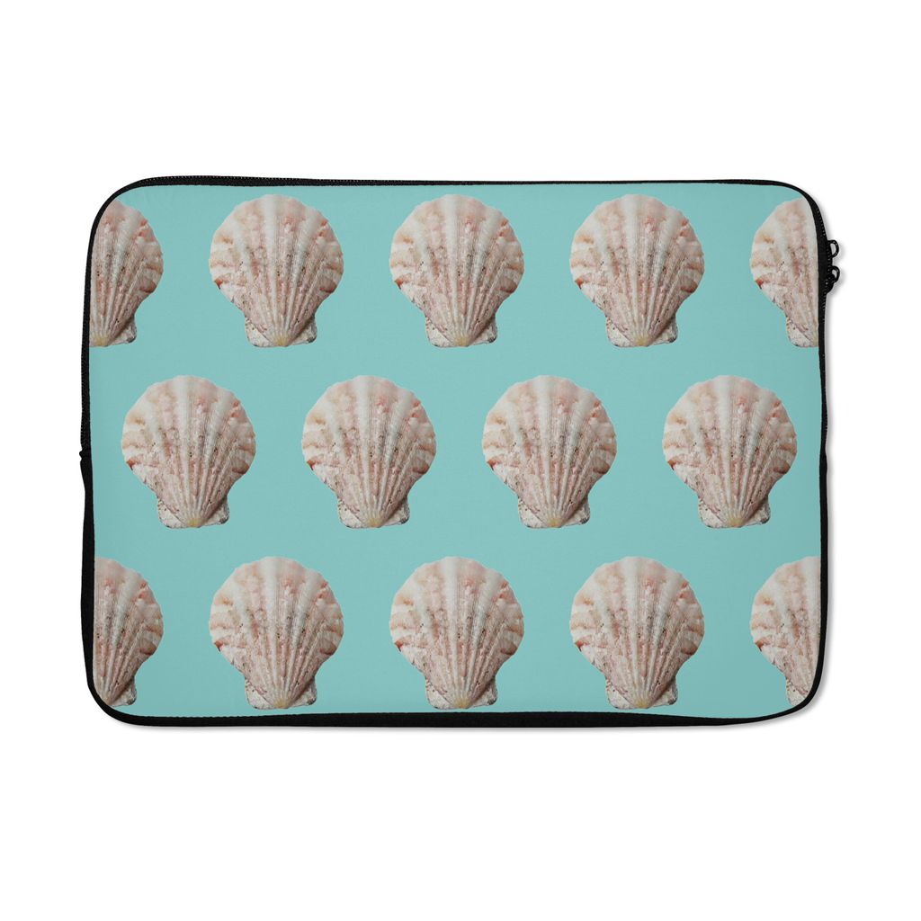 MuchoWow Laptop Hülle 14 ZollMuscheln - Muster - Blau Laptoptasche - Laptoptasche - Stoßsicher - Schutzhaube