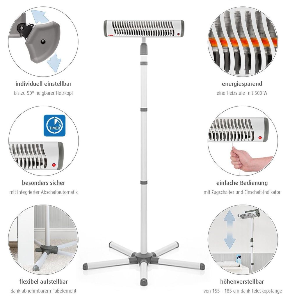 reer 19050 reer EasyHeat Flex Infrarot-Heizstrahler 500 W Image du produit 