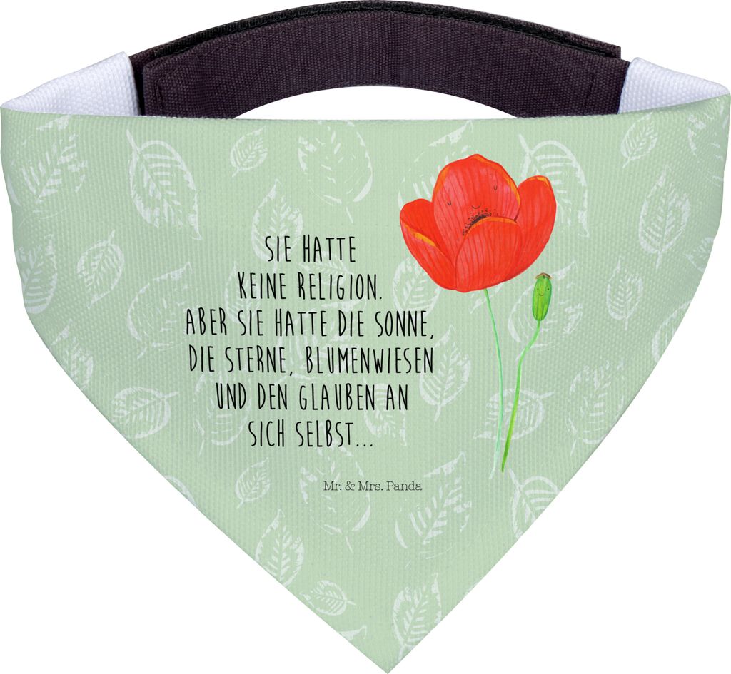 Mr. & Mrs. Panda Hundehalstuch Blume Mohnblume - Blattgrün - Geschenk, Mohn, Garten, Halstuch Für Hunde, Motivation, Hals Tuch, Glaube, Respekt, ...