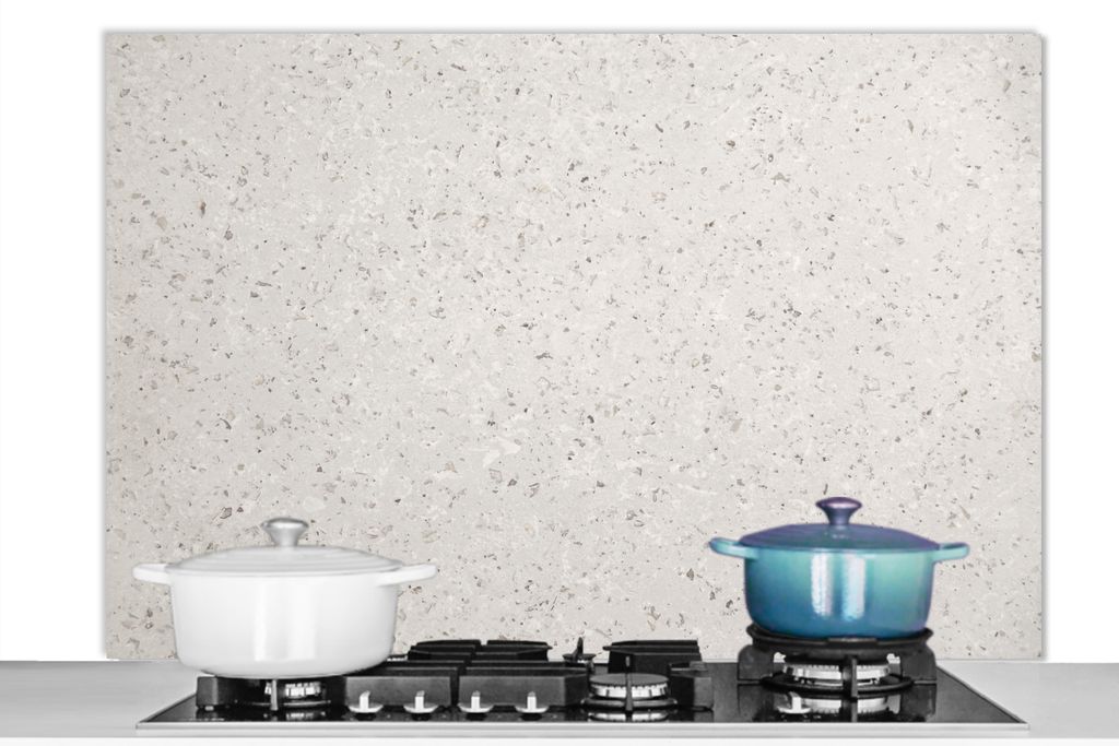 KitchenYeah Spritzschutz Küche - Küchenrückwand - Wandschutz für Herd und Spüle - Granit - Grau - Muster - Design - Weiß 120x80 - Alu-Dibon...