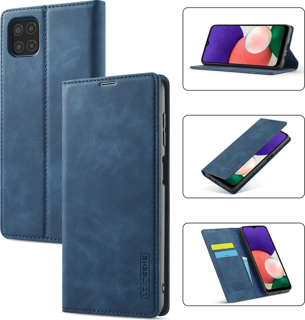 Custodia Samsung A22 5G Sottile Blu: Pelle Protettiva e Funzionale