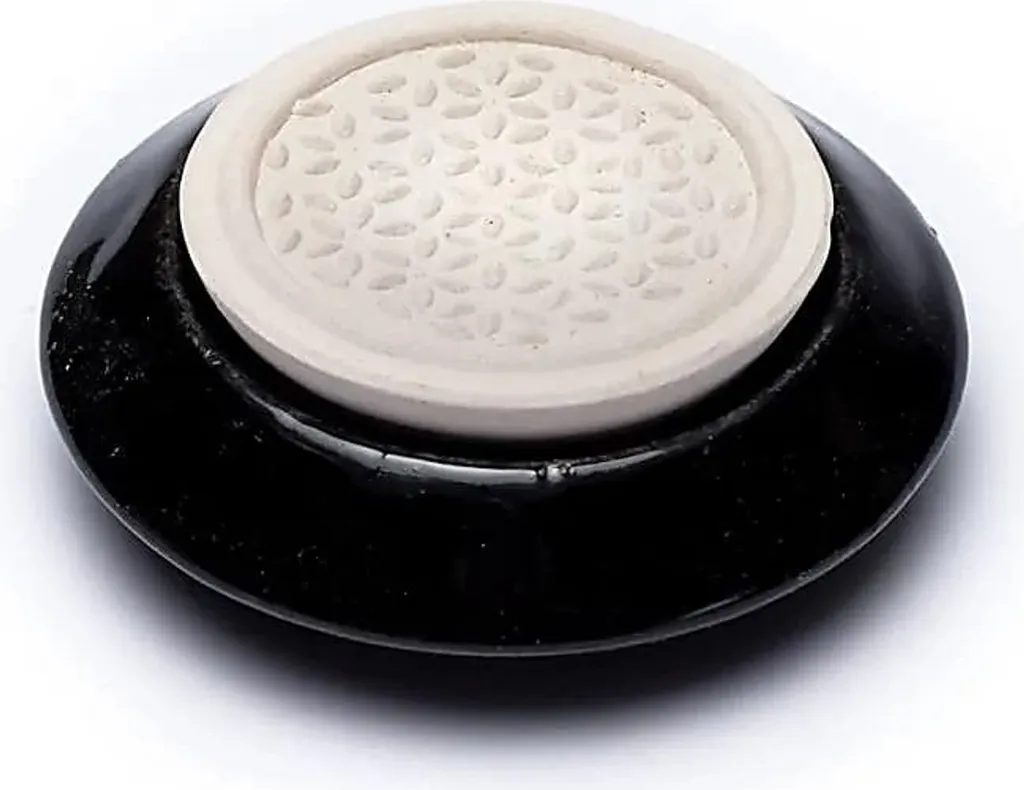 Diffuseur Pierre Fleur de Vie Noir 7,5 cm - Air Pur et Zen sans Vapeur