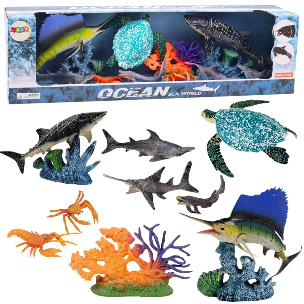 Figurines animaux marins éléments mobiles - Jouets solides et éducatifs