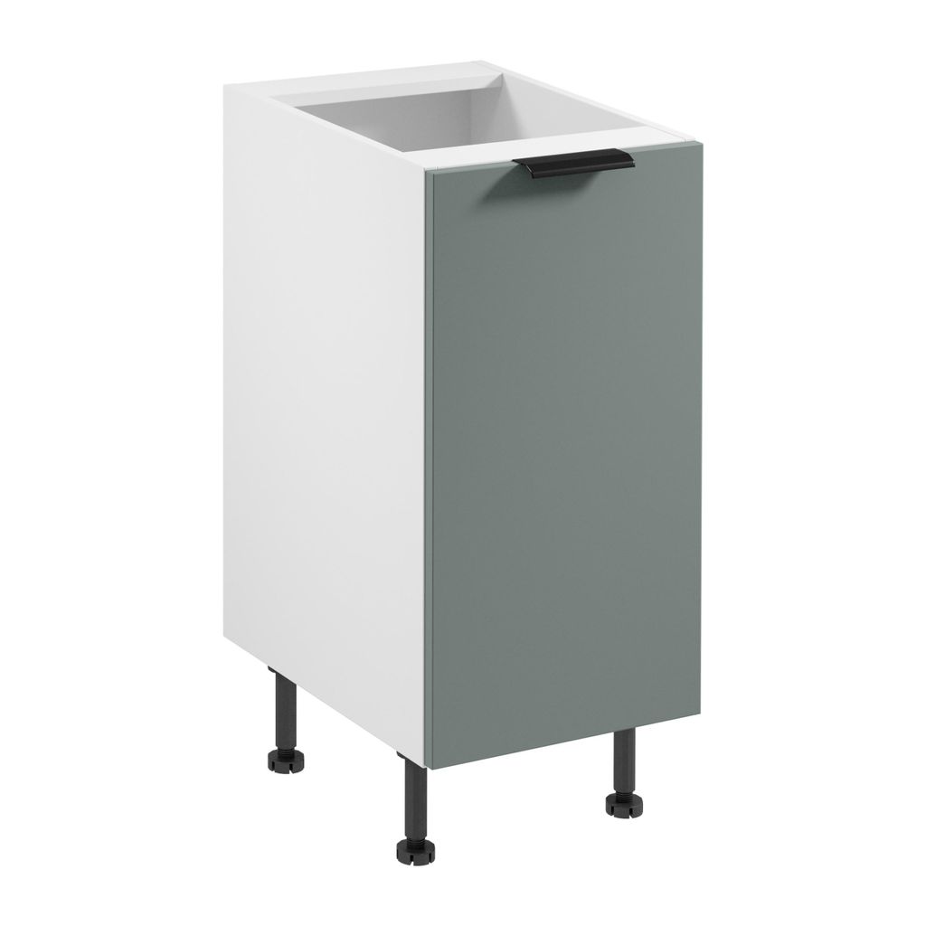 Küchenunternterschrank 40 cm Küchenmöbel ohne Arbeitsplatte, Sorento D40 Weiß/Grün