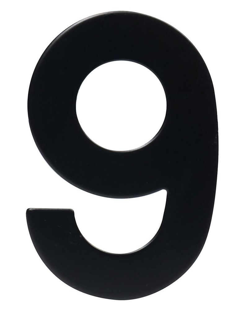 hausnummer Nr.9 95mm Edelstahl SCHWARZ