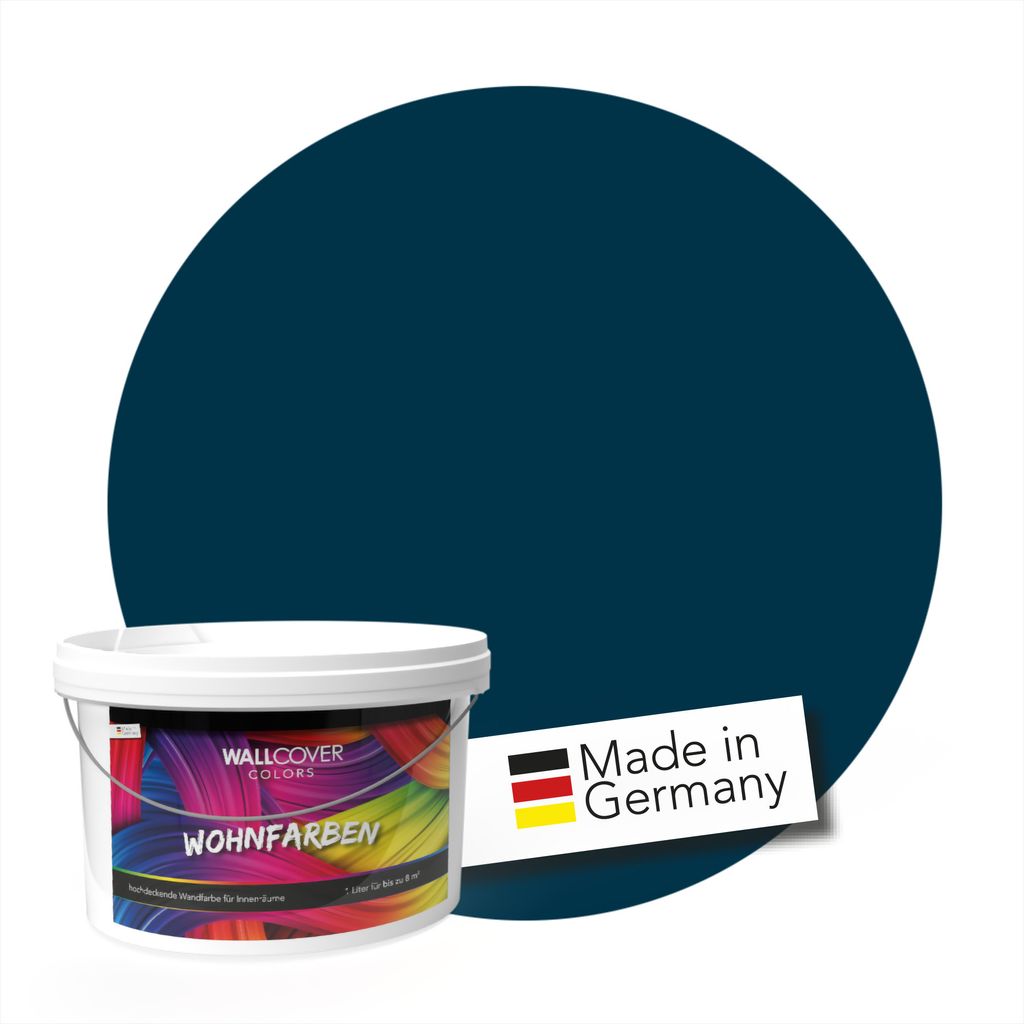 WALLCOVER Wandfarbe Dunkel Blau Skandinavisch Hochdeckend Klasse 1 Matt 5L für 4