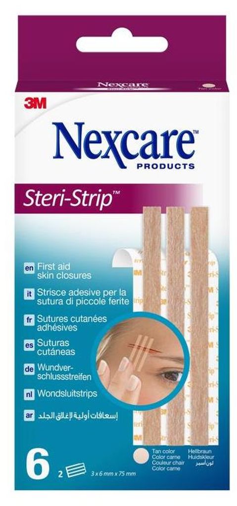 Nexcare Steri-Strip Wundverschl.Str.6x75mm hellbr. 6 St Produktbild 
