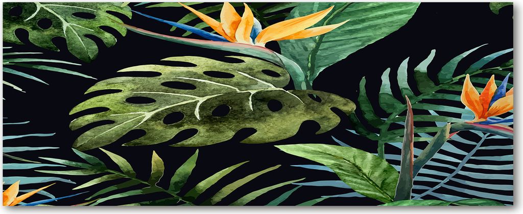 Tulup Leinwandbild - 125x50 cm - Wandkunst - Drucke auf Leinwand - Leinwanddruck - Blumen & Pflanzen - Gelb - Tropische Blumen