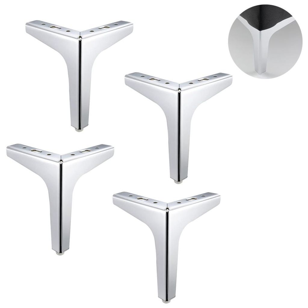 4er-Pack Metall-Möbelfüße, moderner Stil, DIY-Möbelfüße als Ersatz, dreieckige Tisch-, Schrank- und Regalfüße, robust, für Kommoden, Couch...