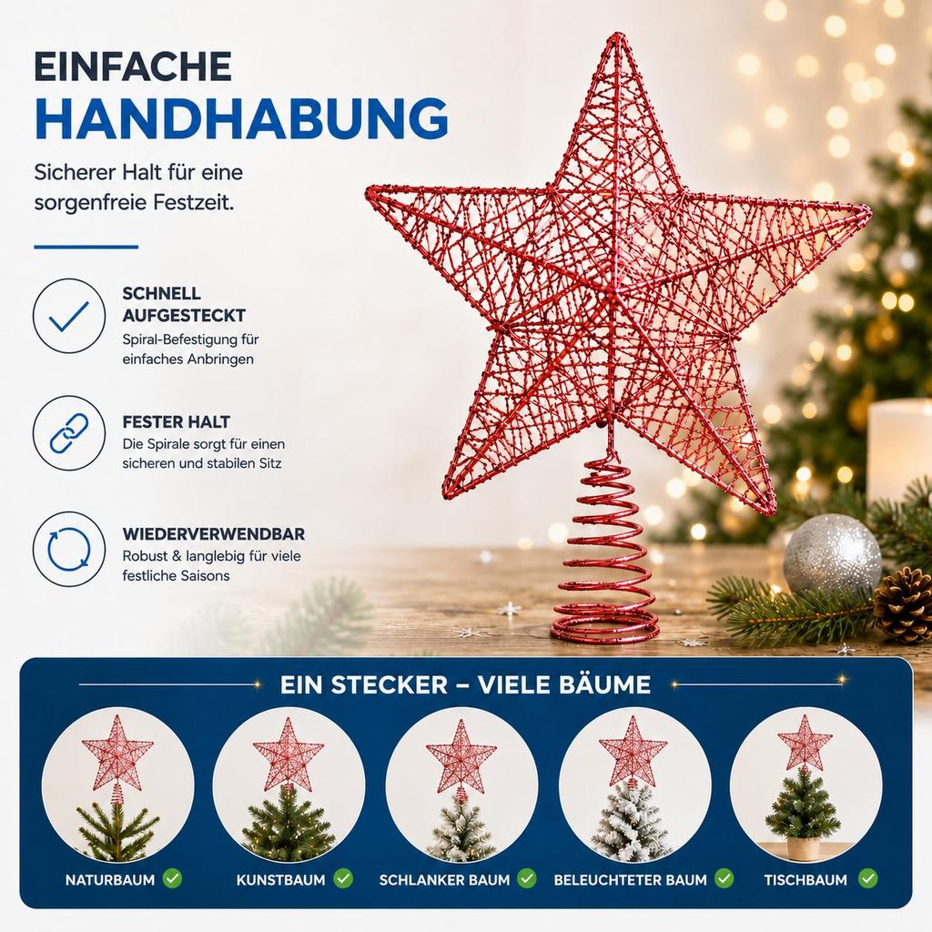 Christbaumspitze und Tannenbaum-Aufstecker