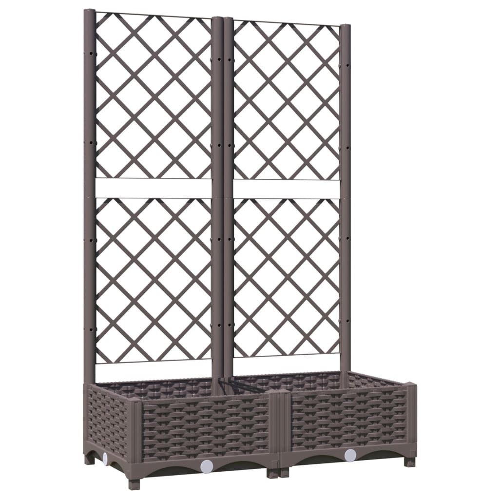 vidaXL Pflanzkübel mit Rankgitter Braun 80x40x121,5 cm PP