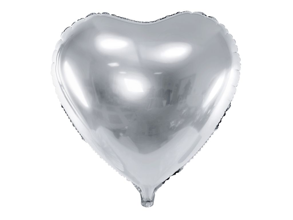 Balon foliowy Serce 45cm, srebrne Zdjęcie produktu 