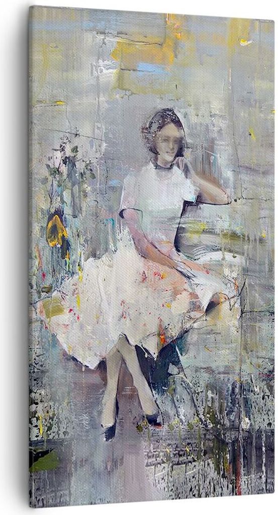 Bild auf Leinwand - Leinwandbild - Einteilig - Zeitgenössisch Malerei Frau - 55x100cm - Wand Bild - Wanddeko - Wandbilder - Leinwanddruck - Bilder...