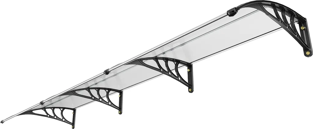 SucceBuy tenda da sole per finestre e porte, tenda da sole per patio esterno da 38 x 117 pollici, pellicola di protezione solare UF50+ PC, parasole trasparente impermeabile per la protezione da raggi UV, pioggia e neve - 1