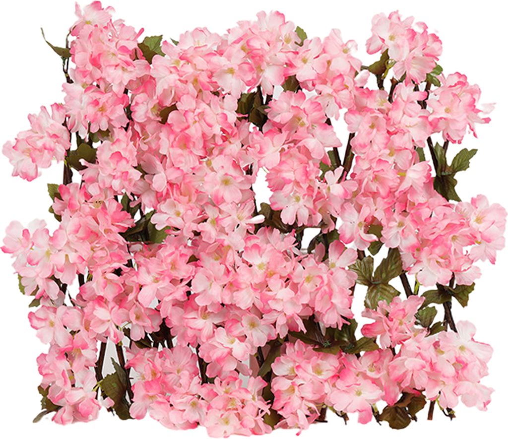 Delicate Zaunbarriere einfach zu installieren Holz Teleskopzäune Künstliche Blumendekor Panel Retractable Hecke für Garten-Dunkelpink