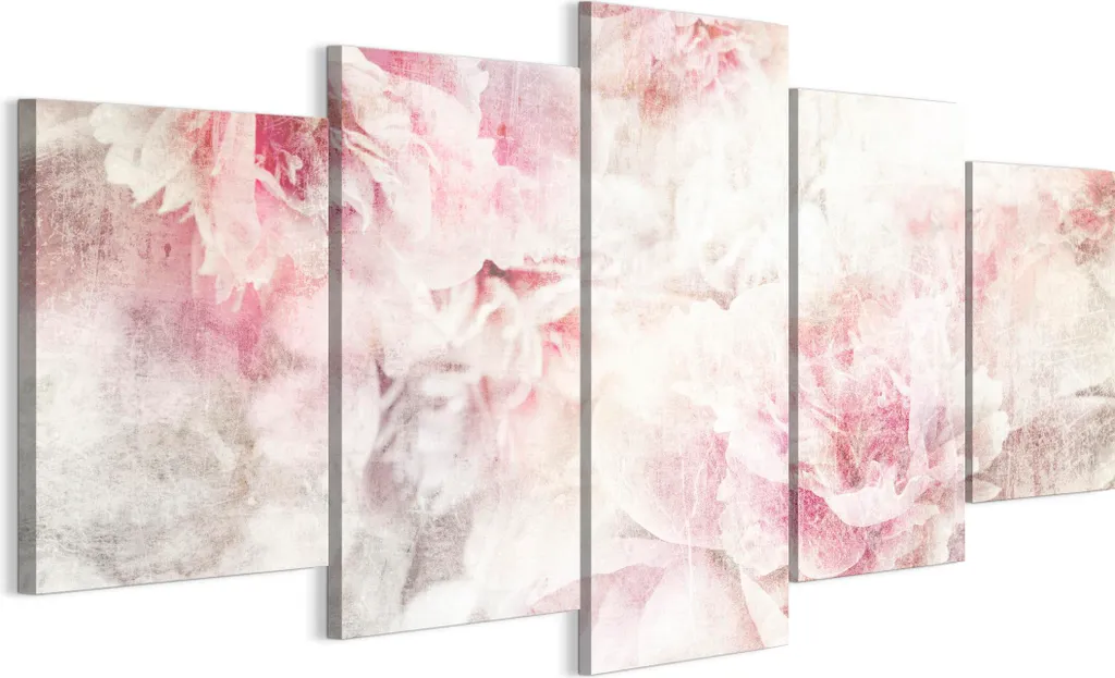 LUMASOUL Quadri su Tela Fiori Peonie 200x100cm - Cornice Legno Elegante