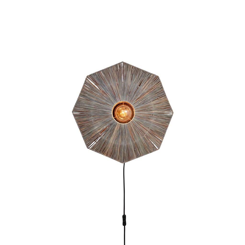 GOOD&MOJO - Wandlampe Panama - Dunkelgrau - 45x7x45cm