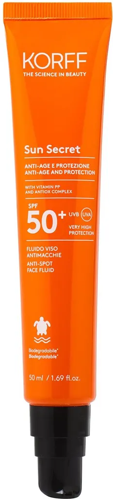 Anti-Taches et Solaire Visage SPF 50+ KORFF Sun Secret Fluide Léger 50ml