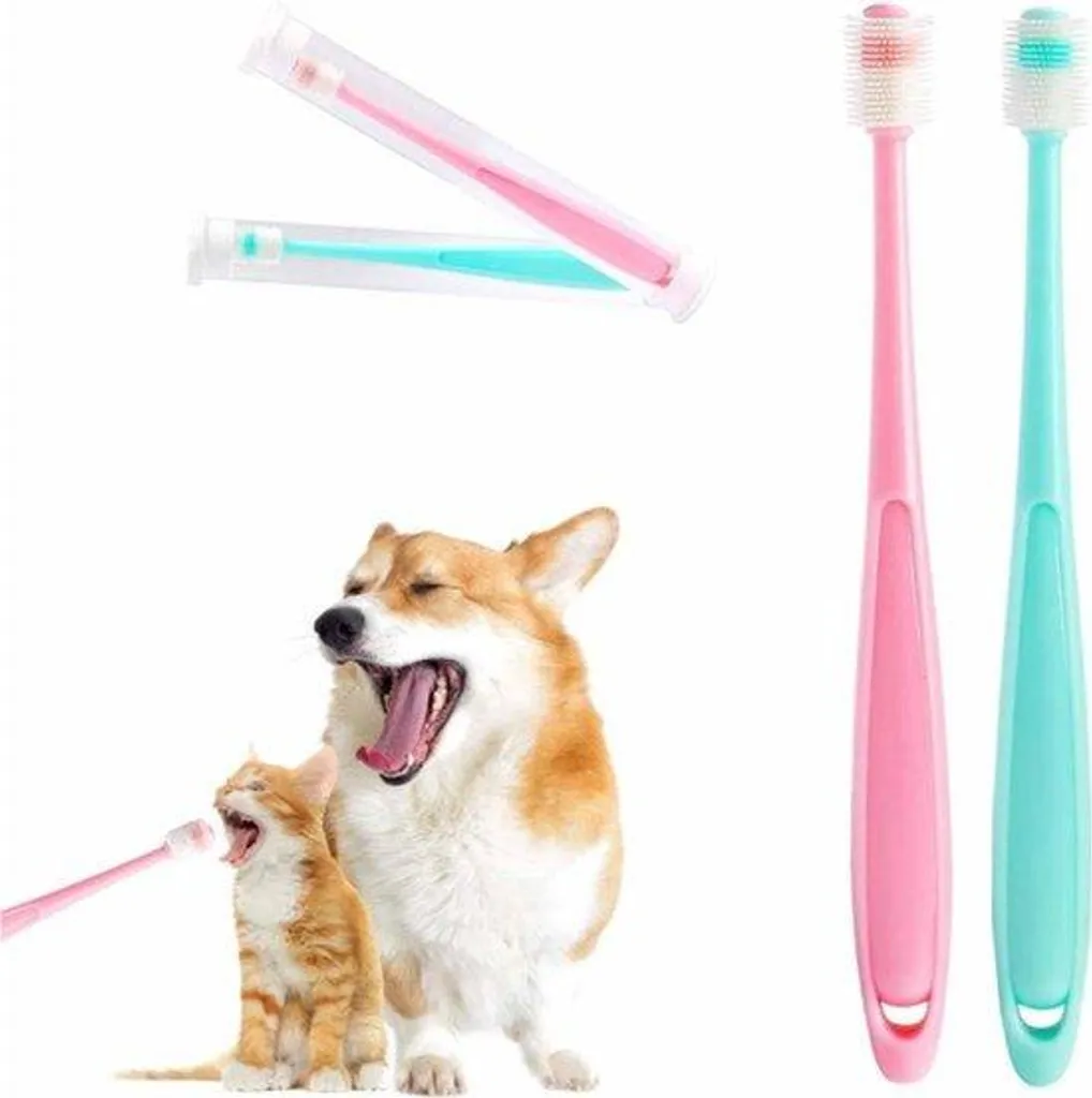 Brosse à dents pour chien en silicone souple avec nettoyage en profondeur