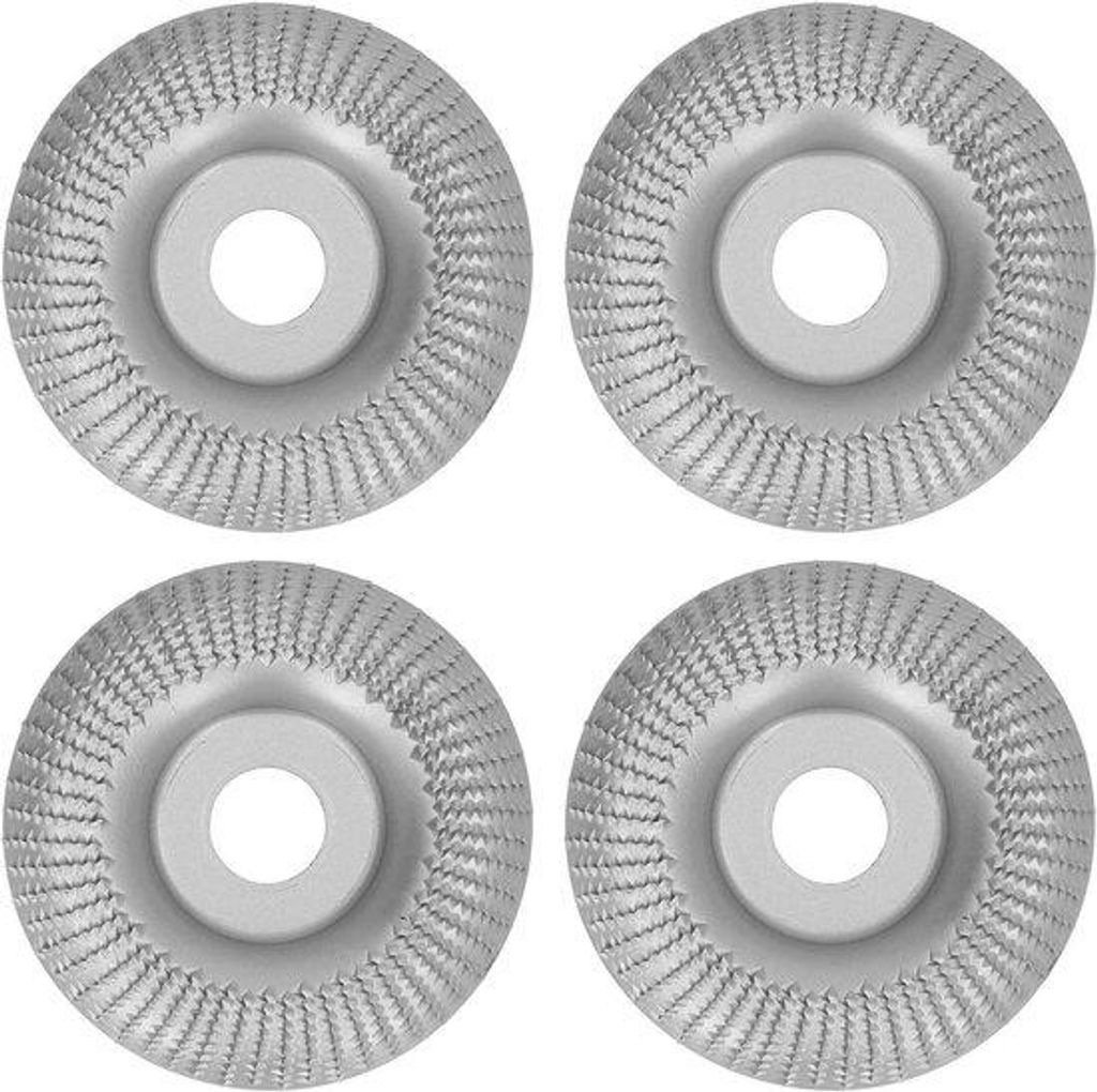 Set aus 4 Edelstahl Schleifplatten für Holzbearbeitung - 16mm - Schneiden, Formen, Polieren - Ideal für Schleifen und Schleifen von Holz.