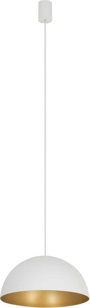 Pendelleuchte Metall Ø 33 cm H: max. 125 cm in Weiß Gold matt GX53 rund Vintage Hängeleuchte