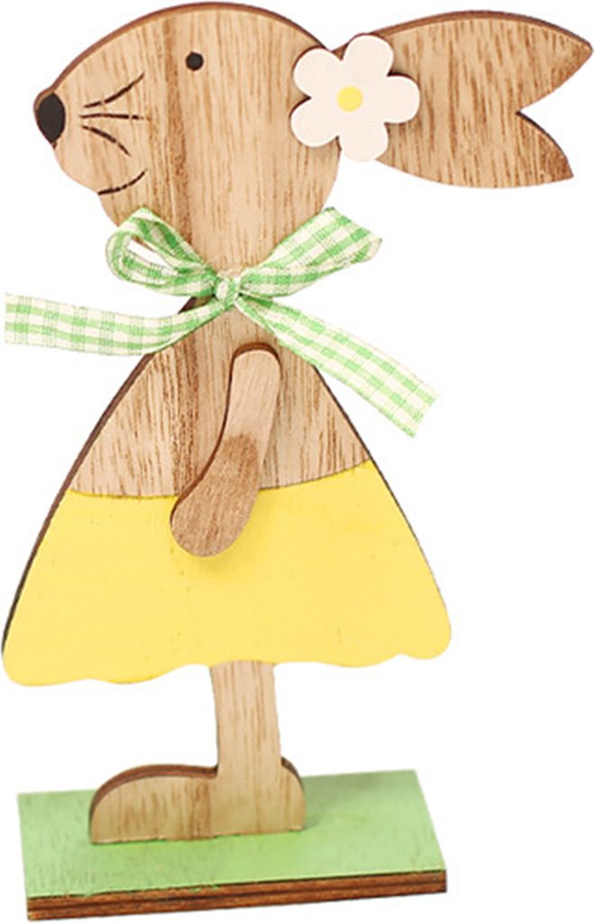hölzerne Hasendekoration gefärbte gedruckte süße Tiermodell -Urlaubs -Szenen Atmosphäre Dekorative männliche/weibliche Style Oster Kaninchen ...
