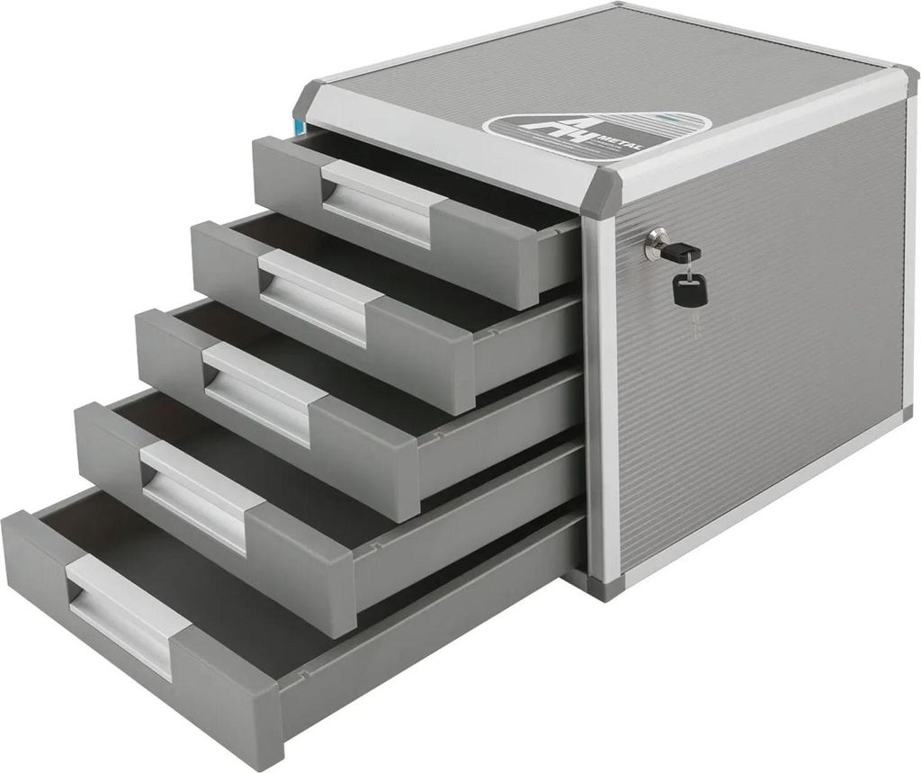 Schreibtisch-Organizer - Schubladen-Organizer - Aluminiumlegierung - Abschließbar - Für Büropapier und Dokumente - Kompakt