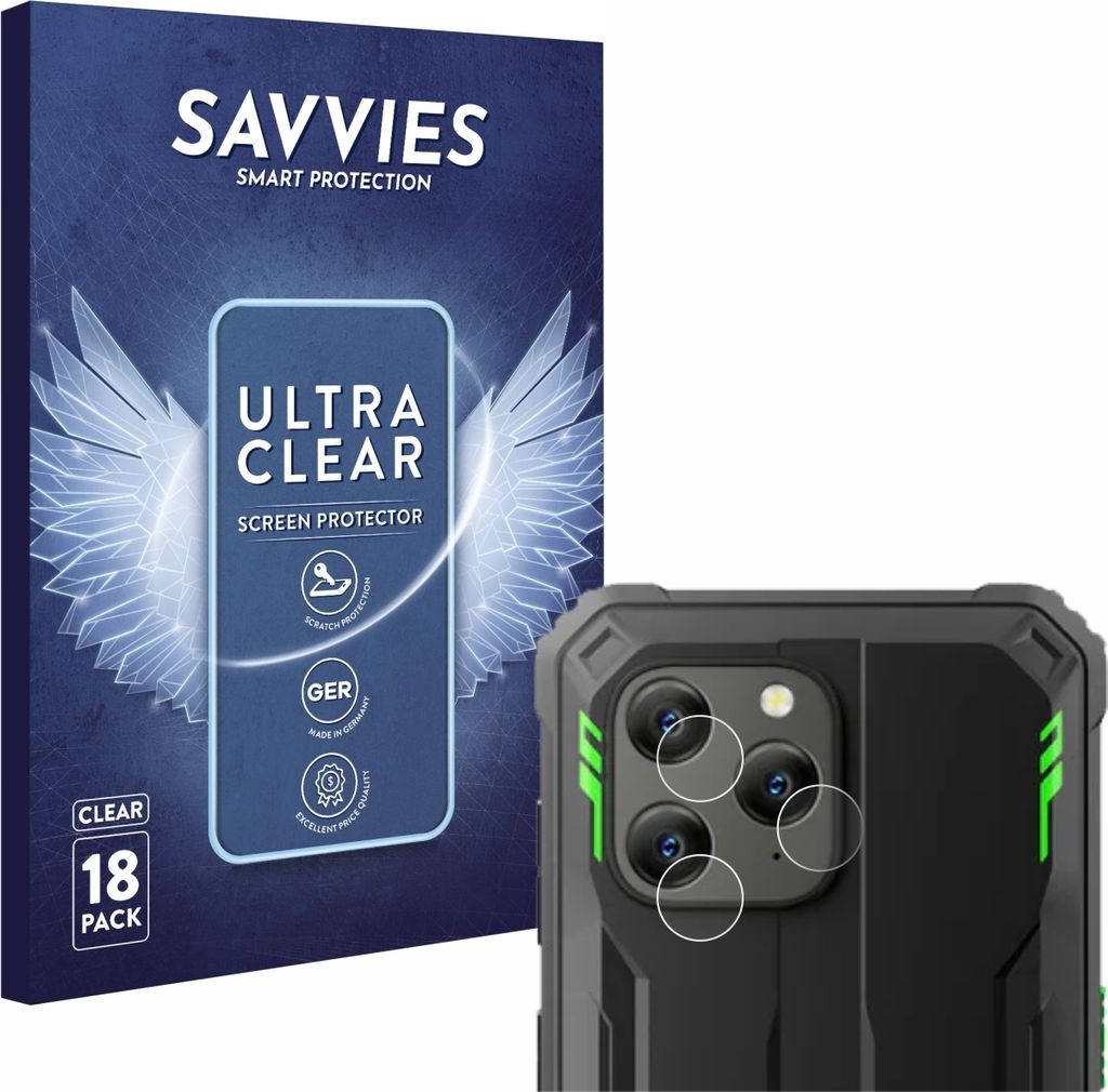 18x Für Blackview BV5300 Plus (NUR Kameraschutz) Schutzfolie Savvies Displayschutz Display Schutz Folie Klar Transparent