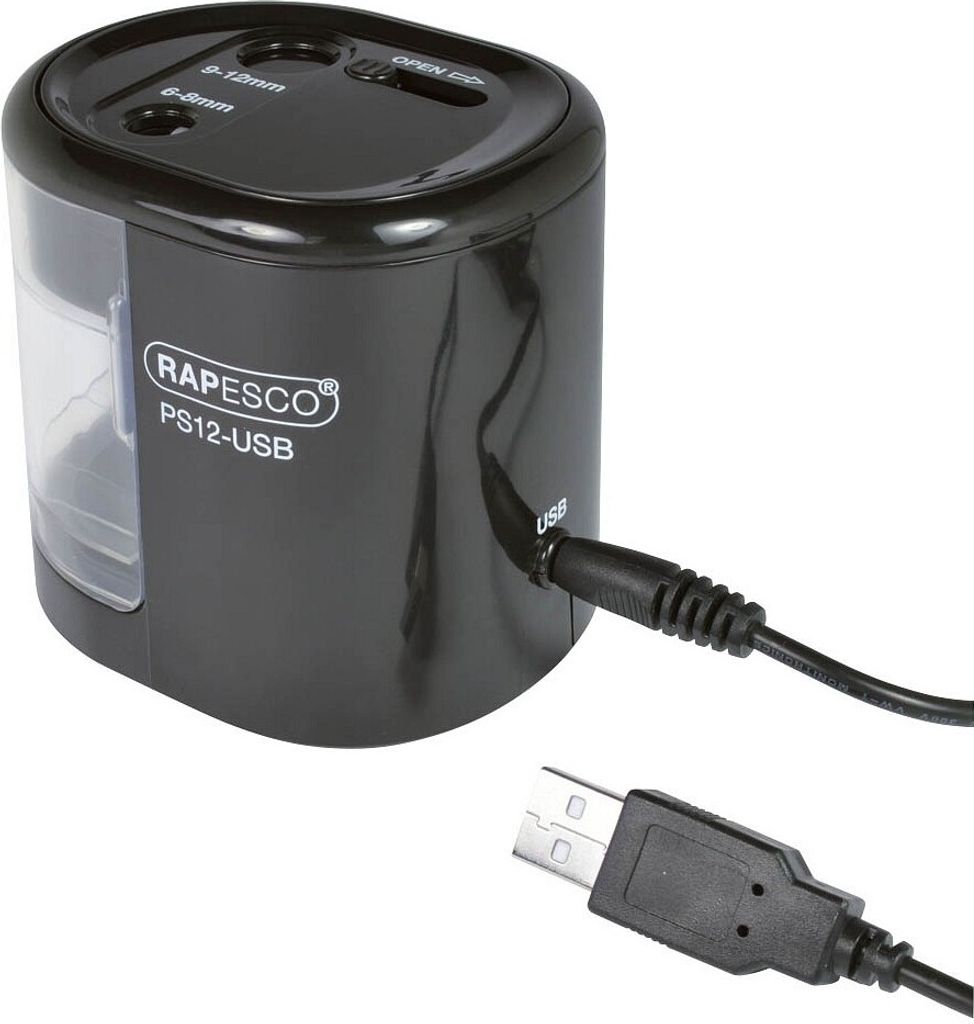 RAPESCO® elektrischer Anspitzer PS12 schwarz Produktbild 4