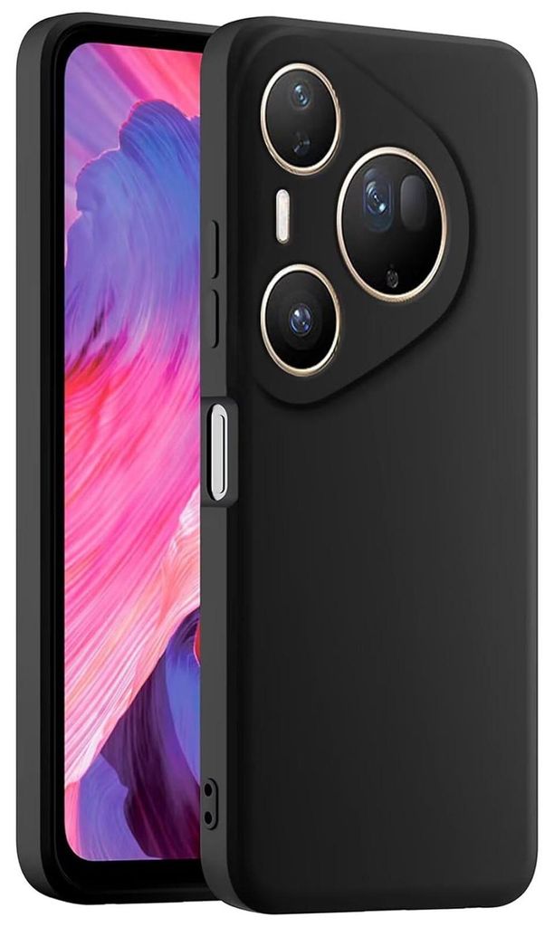 Silikon Hülle für Huawei Pura 80 Pro Schutzhülle Matt Schwarz Backcover Handy Case