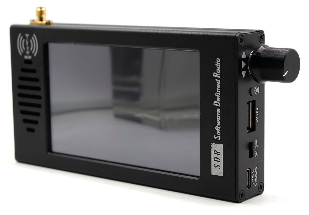 SDR-V6 Kurzwellenempfänger mit 4,3 Zoll Touchscreen, 100kHz-149MHz Vollband DSP-Radio, Aluminiumgehäuse, 3000mAh Akku für Amateurfunk und Flugband(Black