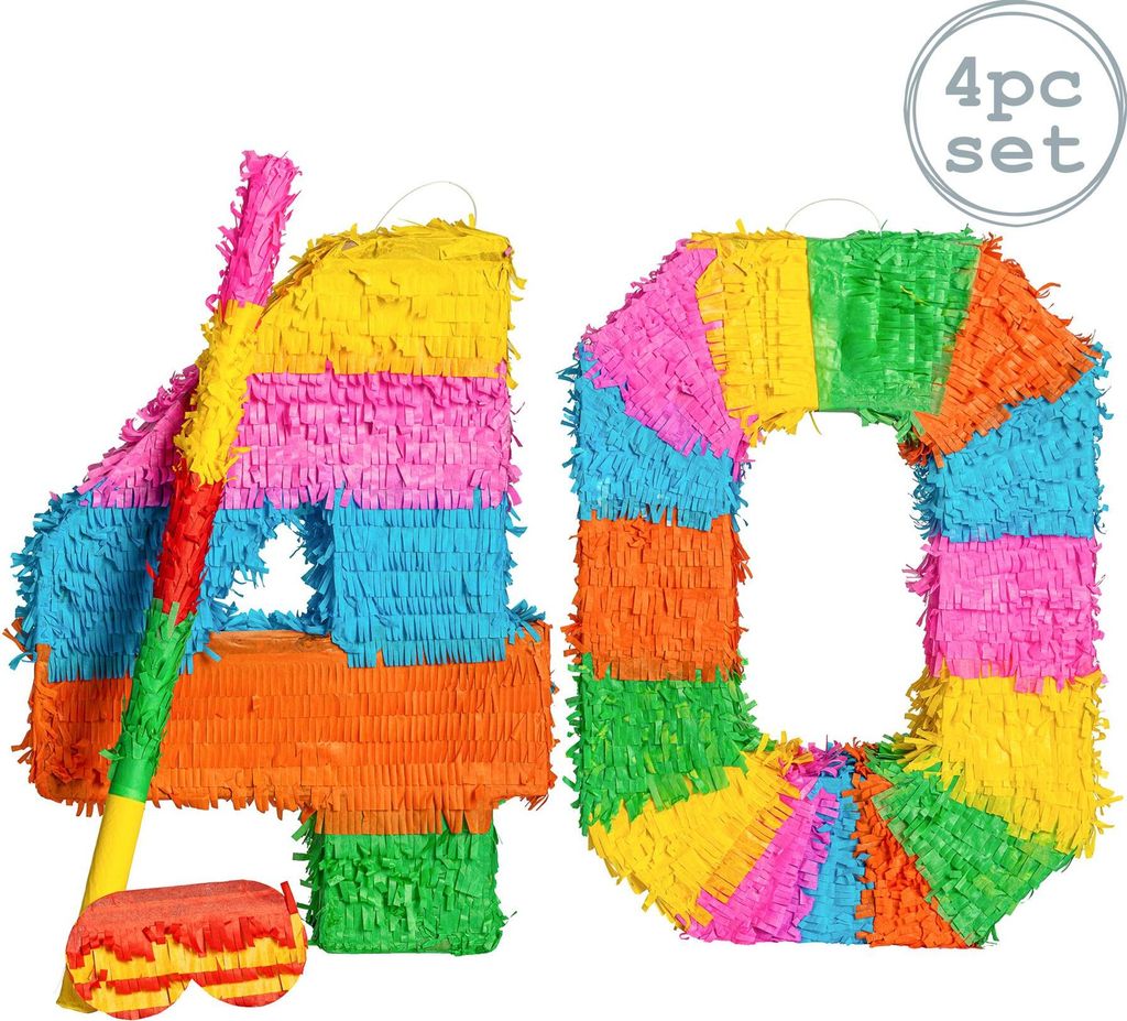 Fax Potato Fax Potato Pinata Set mit Stick & Blindfold - 40. Geburtstag / Jahrestag - Rainbow