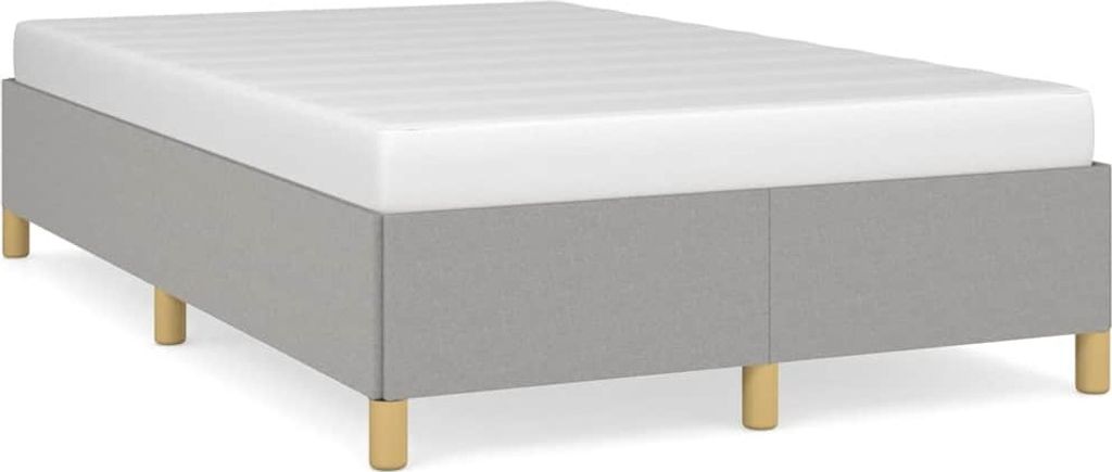 vidaXL Bettgestell ohne Matratze Hellgrau 120x190 cm Stoff