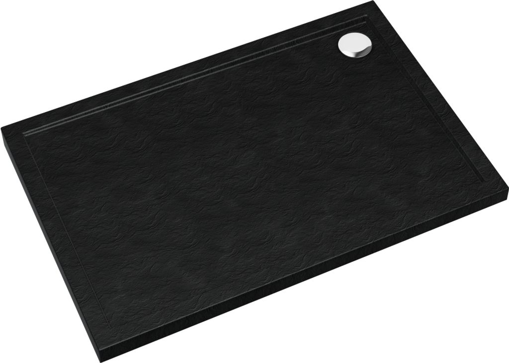 AQUABAD Duschwanne Basic Black Stone 90x120cm Rechteck