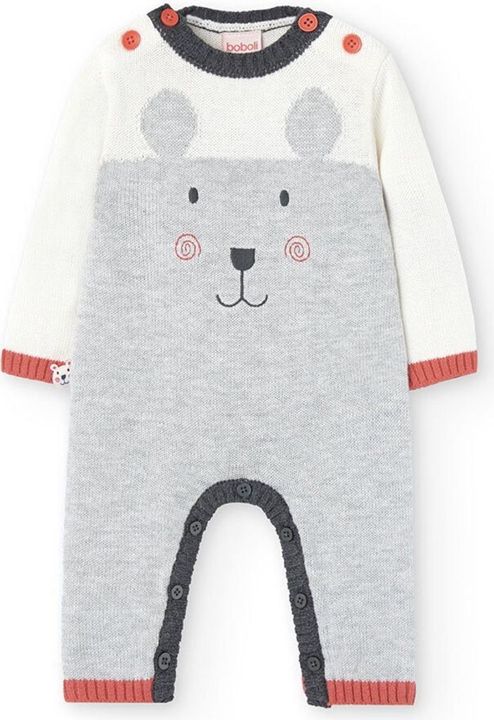 Boboli Knitted Play Strampler Weiß,Grau 9 Months Weiß,Grau 9 Months