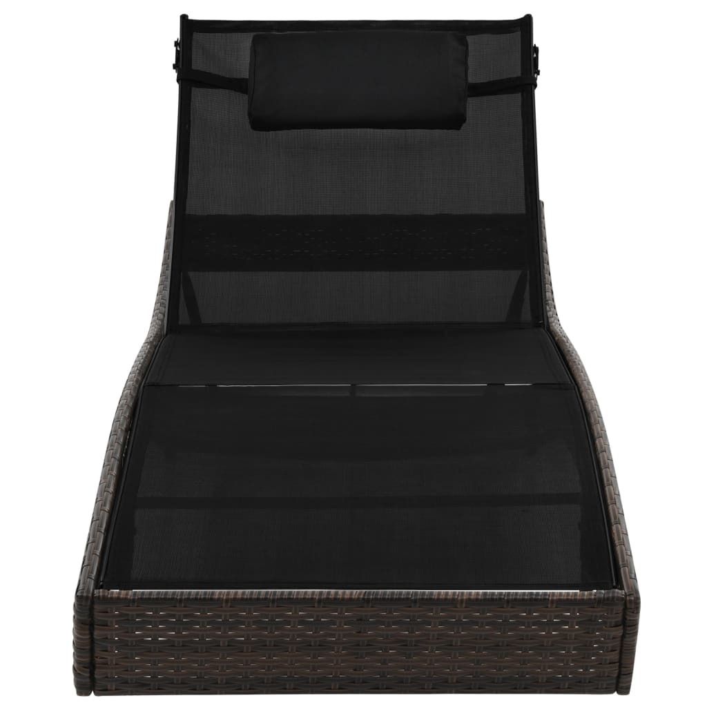 "SALE 2026"Gartenliegen - Braun Sonnenliege mit Kissen Poly Rattan Braun Stabli Möbel3850562