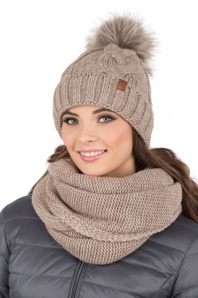 Vivisence damen bommelmütze und schal set warm Produktbild 