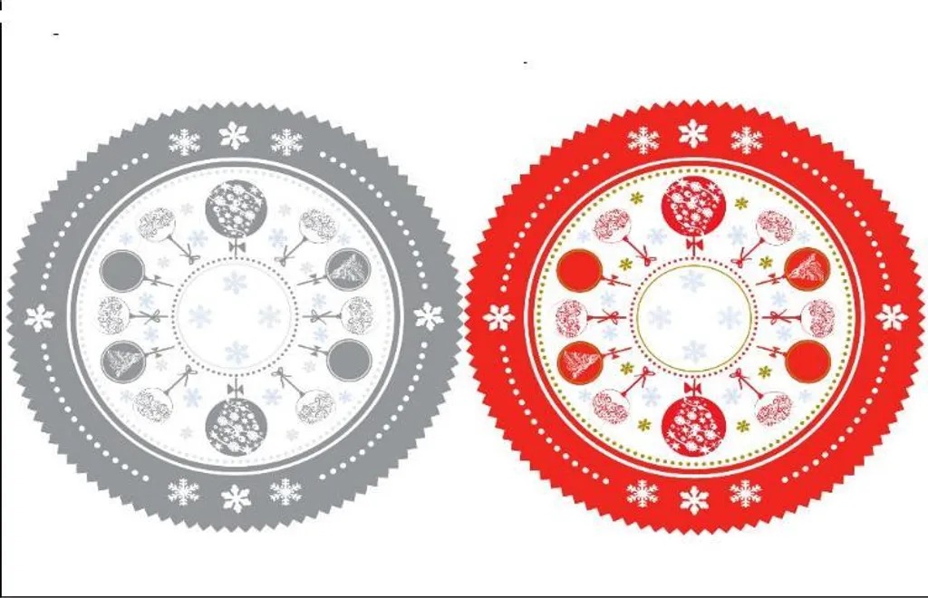 Serviettes de table Boules de Noël dia. 35 cm - Lot de 10 pièces décoratives