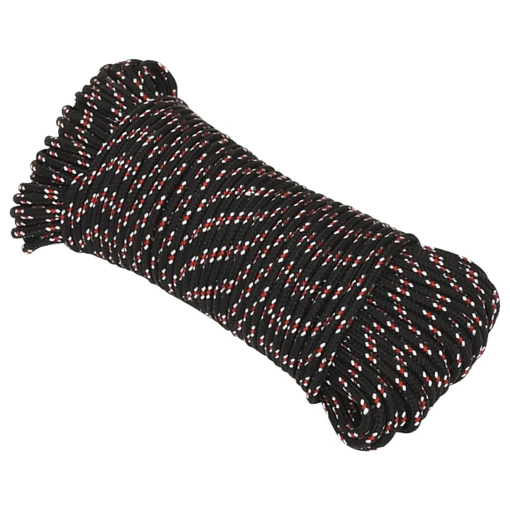 vidaXL Bootsseil Schwarz 3 mm 50 m Polypropylen Zdjęcie produktu 