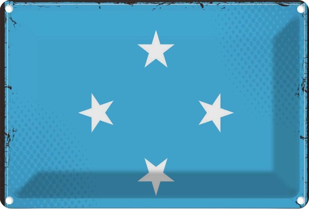 vianmo Blechschild 20x30 cm Mikronesiens Micronesia Flagge Fahne Wappen