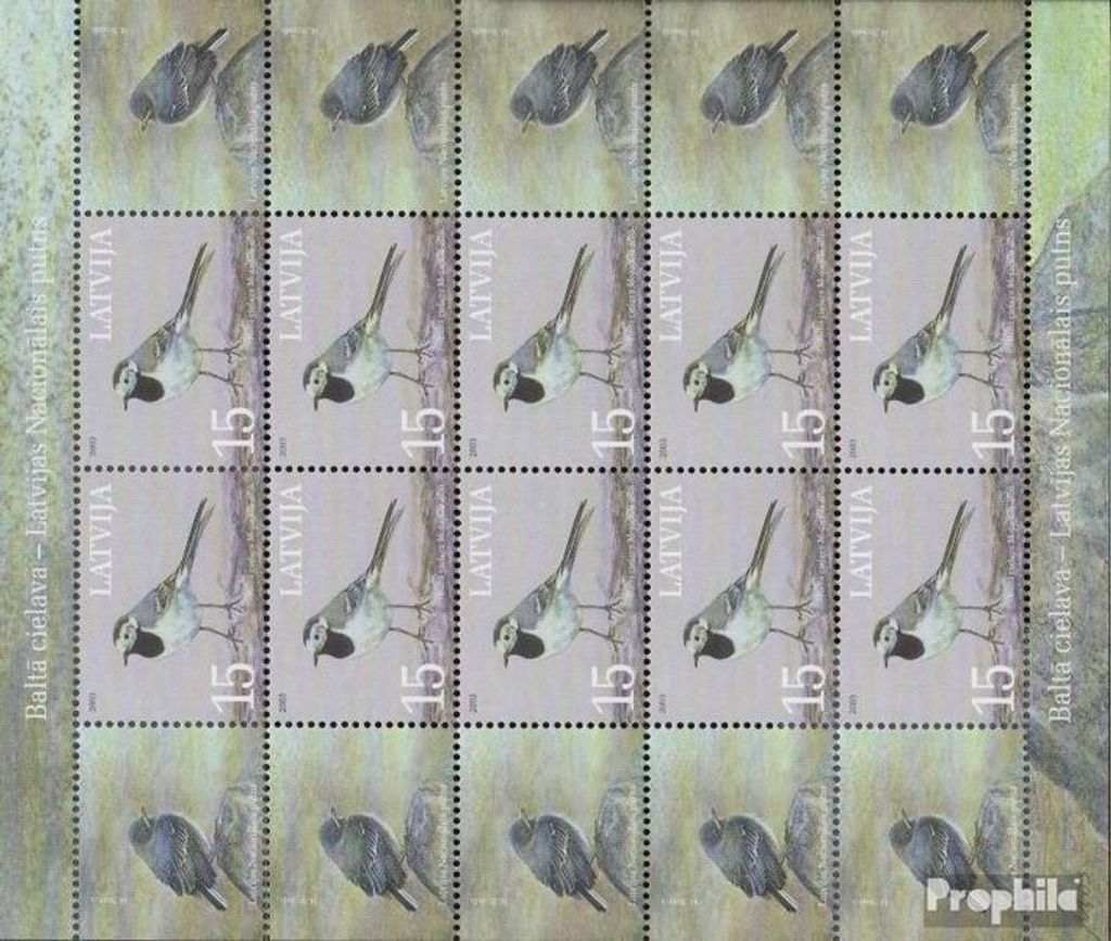 Briefmarken Lettland 2003 Mi 596Klb Kleinbogen (kompl.Ausg.) postfrisch Bachstelze