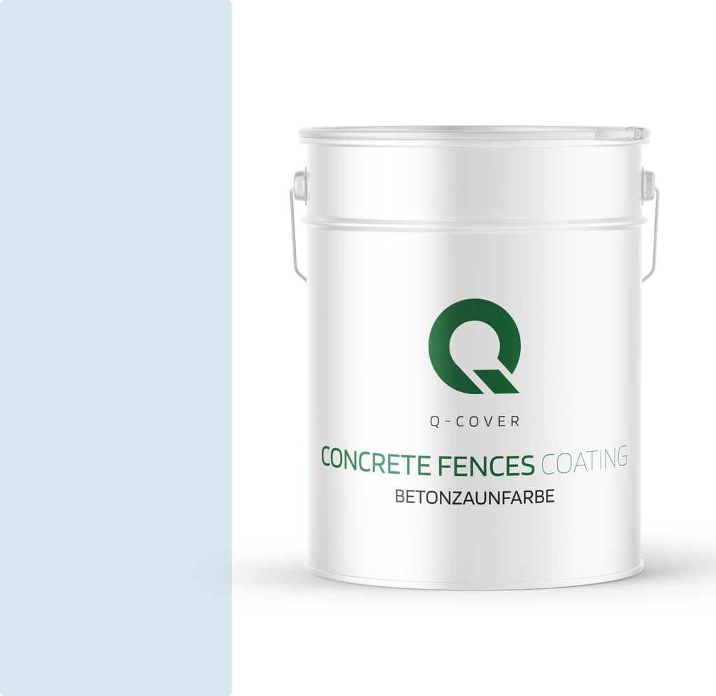 BETONZAUNFARBE 10 L Weiß-blau SILIKON FARBE AUßEN BETONFARBE | WASSERABWEISEND | ACRYLAT DISPERSION BETONELEMENTE LOTUSEFFEKT ABPERLEFFEKT